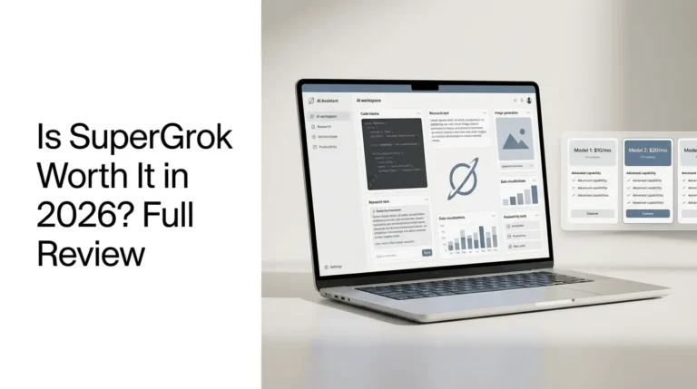 SuperGrok review showing its pricing, AI features, and subscription value in 2026..