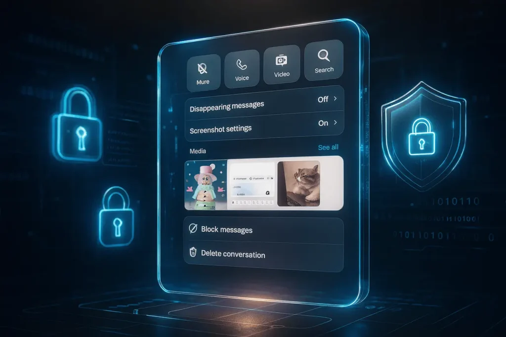 X Chat secure messaging interface with end-to-end encryption.