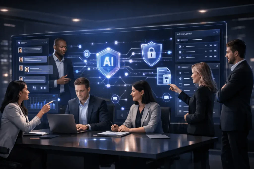 Grok Business and Enterprise privacy-first AI dashboard for secure team collaboration and enterprise data control.