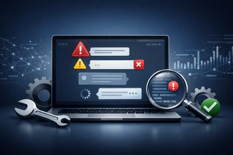 SuperGrok troubleshooting guide showing AI chat interface with system diagnostics and error resolution tools.