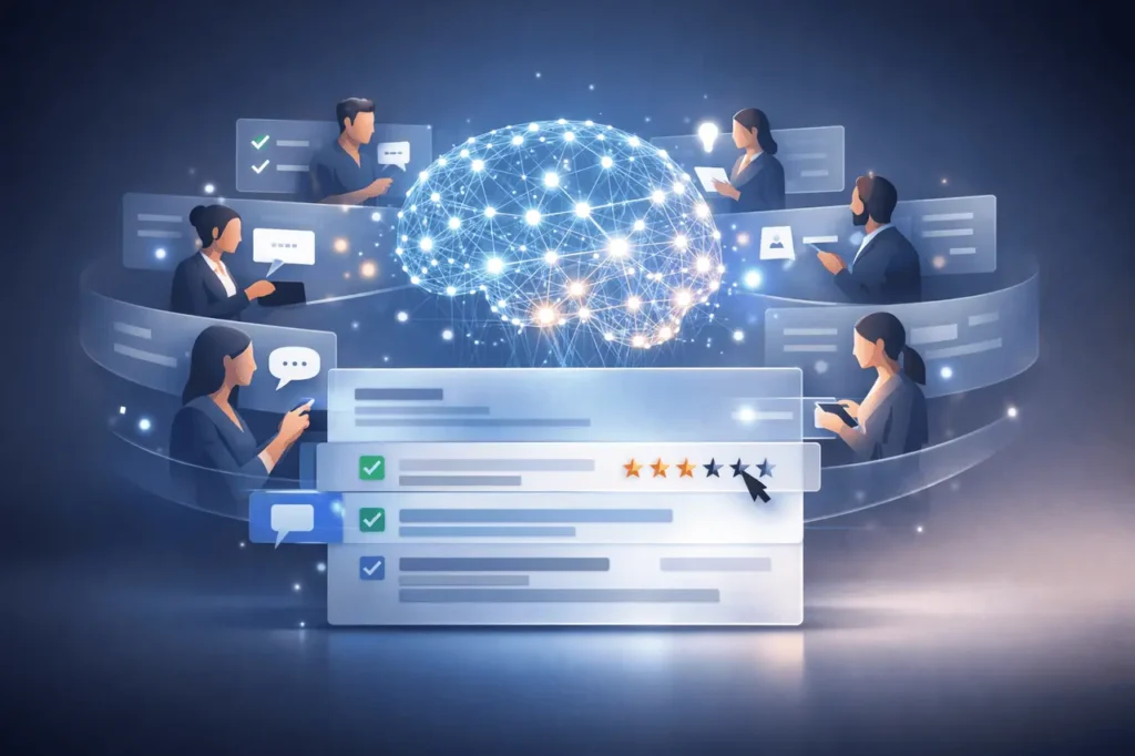 Collaborative Notes feature image showing AI-generated content refined through community collaboration to improve information accuracy.