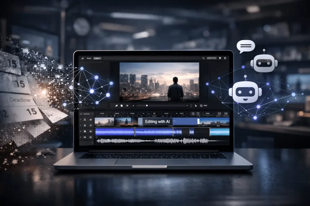 X video editor concept illustrating AI product development and AI-assisted software prototyping for social media video tools.