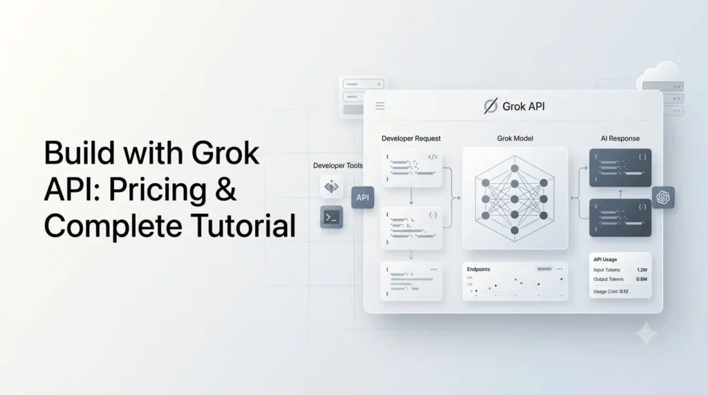 Current image: Grok API pricing and developer tutorial.