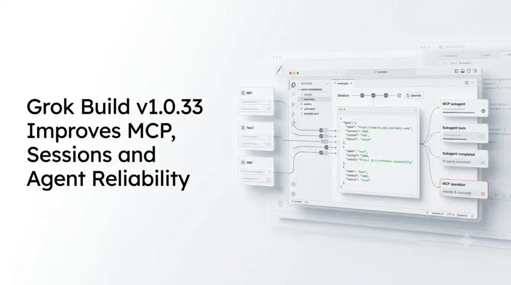 Grok Build v1.0.33 MCP tools and long-running AI coding sessions.