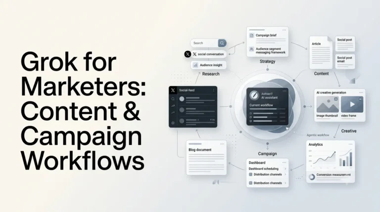 Grok for marketers and creators using AI for content and campaign workflows.